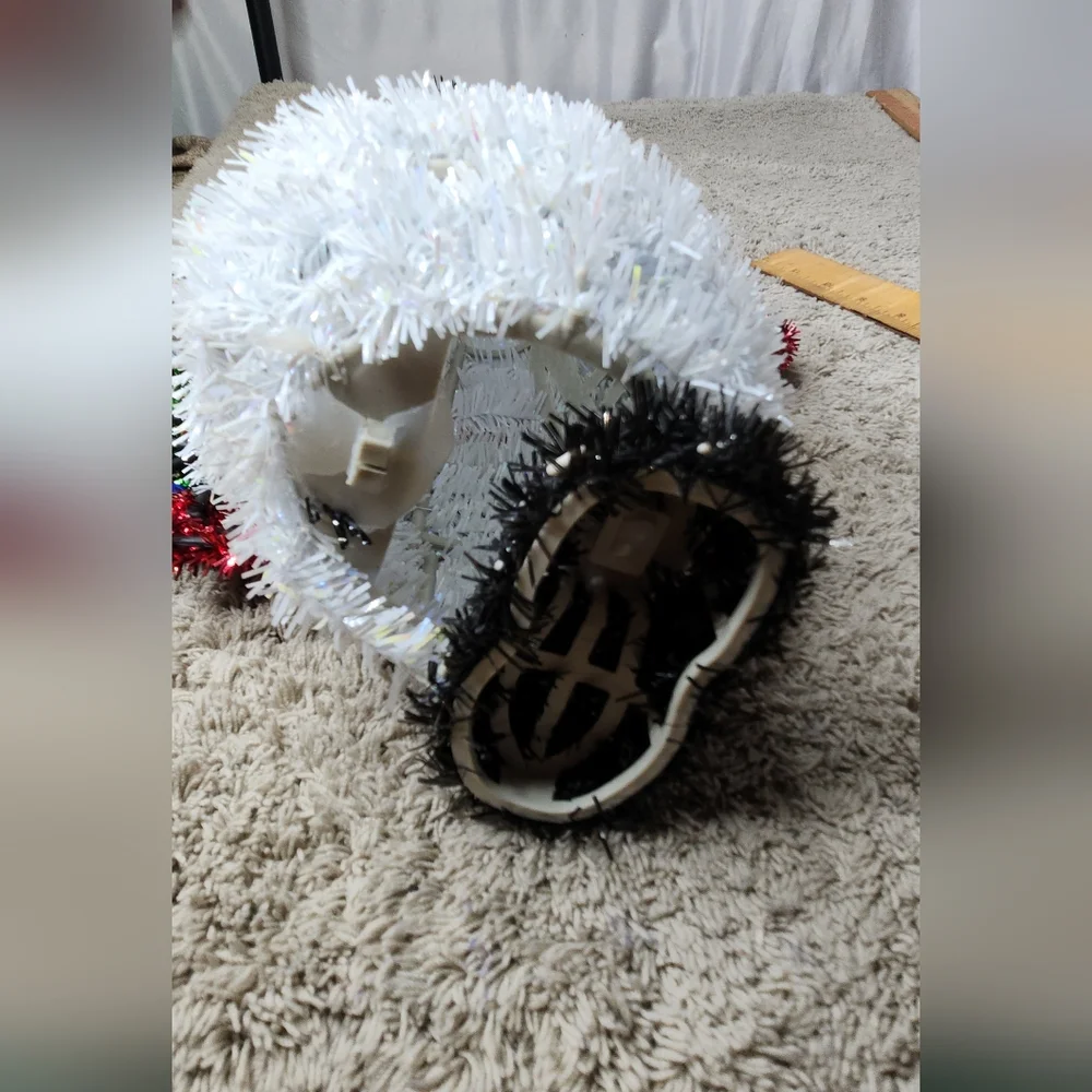 Festive Snowman Decoration with Candy Cane and Tree